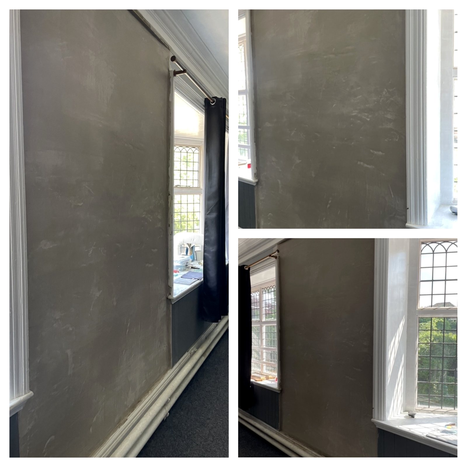 Grey wall finish
